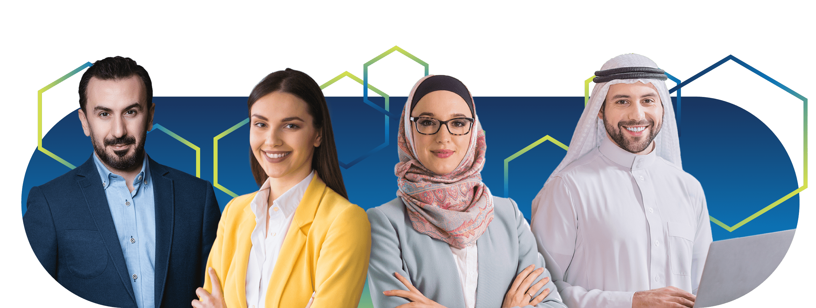 Four students smiling